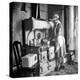 Woman Cooking on Old Fashioned Stove-Walter Sanders-Premier Image Canvas