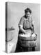 Woman Doing Laundry in Wooden Tub and Metal Washboard, Ca, 1905-null-Stretched Canvas