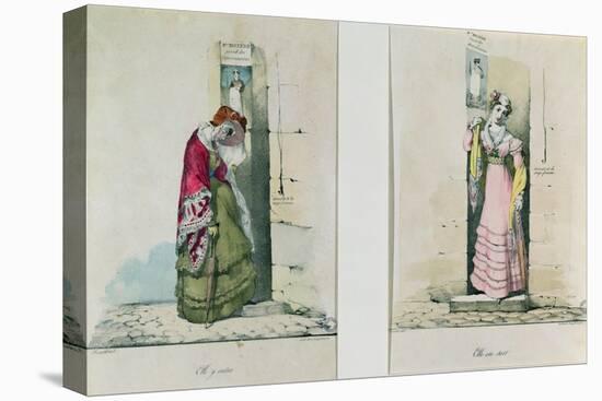 Woman Entering and Leaving an Abortion Clinic, Engraved by Godefroy Engelmann-Wattier-Premier Image Canvas
