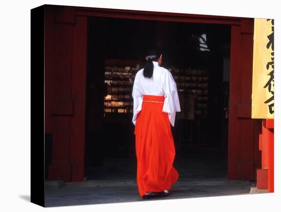 Woman Enters the Tsurugaoka Hachimangu Shrine, Kamakura, Japan-Nancy & Steve Ross-Premier Image Canvas