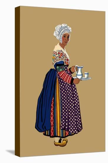 Woman from St. Germain, Lembron Serves a Pitcher of Milk for Coffee or Tea-Elizabeth Whitney Moffat-Stretched Canvas