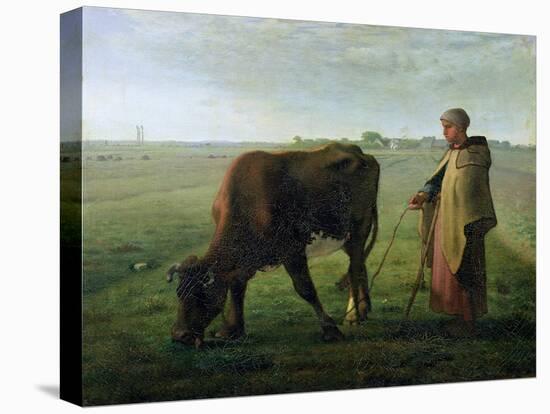 Woman Grazing Her Cow, 1858-Jean-François Millet-Premier Image Canvas