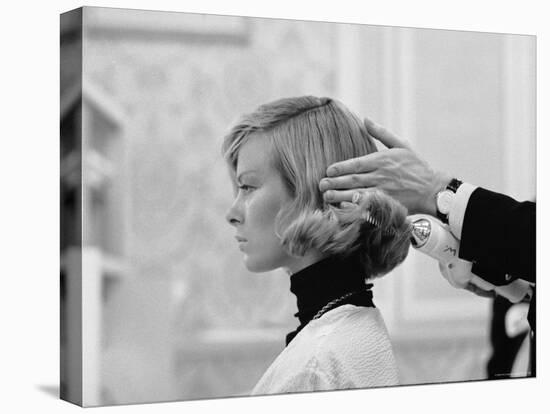 Woman Having Her Hair Styled at Hair Salon at Saks Fifth Avenue-Yale Joel-Premier Image Canvas