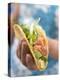 Woman Holding Taco-null-Premier Image Canvas