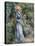 Woman in a Blue Dress Standing in the Garden at Saint-Cloud-Pierre-Auguste Renoir-Premier Image Canvas