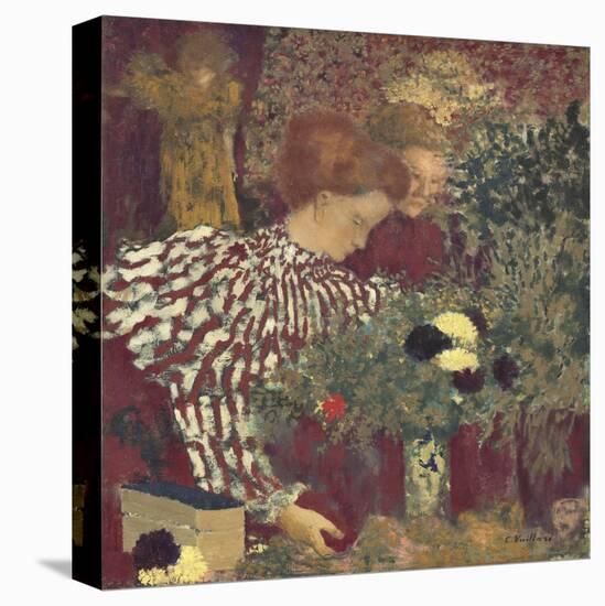 Woman in a Striped Dress, by Edouard Vuillard, 1895, French painting,-Edouard Vuillard-Stretched Canvas