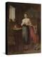 Woman in an Interior (Oil on Panel)-Eugene Carriere-Premier Image Canvas