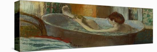 Woman in bath, sponging her leg, Pastel, 1883-84-Edgar Degas-Premier Image Canvas