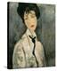 Woman in Black Tie, 1917-Amedeo Modigliani-Stretched Canvas