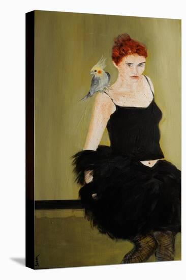 Woman in Black with "Noddy" the Cockatiel, 2016-Susan Adams-Premier Image Canvas