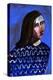 Woman in Blue Sweater Naive Portrait Figurative-Sharyn Bursic-Premier Image Canvas