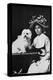 Woman in Bonnet with Maltese Terrier-null-Stretched Canvas