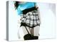 Woman in Garter Belts and Plaid Skirt-Paula Iannuzzi-Premier Image Canvas