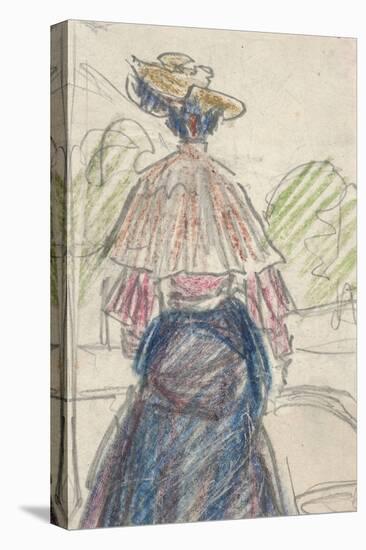 Woman in Landscape Seen from behind (Pencil and Crayon on Paper)-Ernst Ludwig Kirchner-Premier Image Canvas