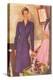 Woman in Purple Suit-null-Stretched Canvas