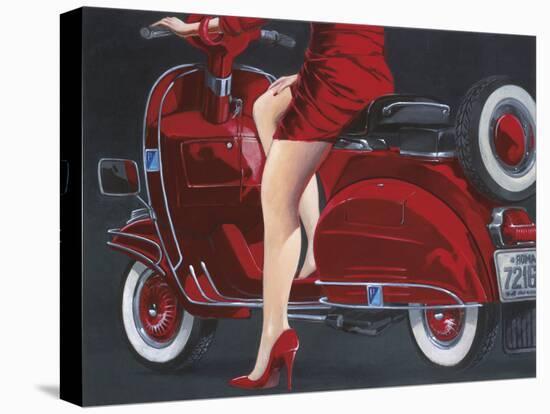Woman in Red-Miguel Garigliano-Stretched Canvas