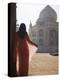 Woman in Sari at Taj Mahal, Agra, Uttar Pradesh, India (Mr)-Ian Trower-Premier Image Canvas