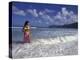 Woman in Surf, British Virgin Islands, Caribbean-Greg Johnston-Premier Image Canvas