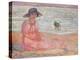 Woman in the Pink Dress by the Sea-Henri Lebasque-Premier Image Canvas