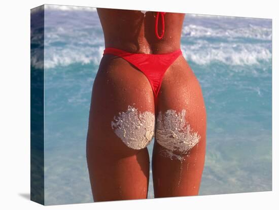 Woman in Thong at Beach with Sandy Bottom-Bill Bachmann-Premier Image Canvas