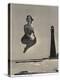 Woman Jumping in Front of Cape Florida Lighthouse, C.1975-null-Premier Image Canvas