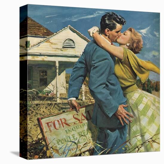 Woman Kissing Man, 1955-null-Premier Image Canvas