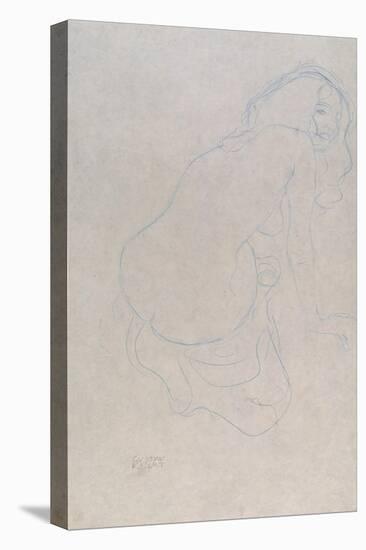 Woman Leaning to the Right with Long Hair, c.1910-11-Gustav Klimt-Premier Image Canvas