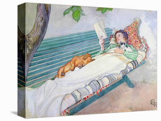 Woman Lying on a Bench, 1913-Carl Larsson-Premier Image Canvas