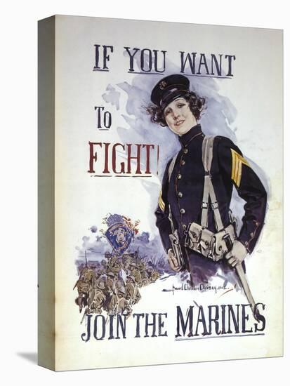 Woman Marines Want to Fight-null-Premier Image Canvas