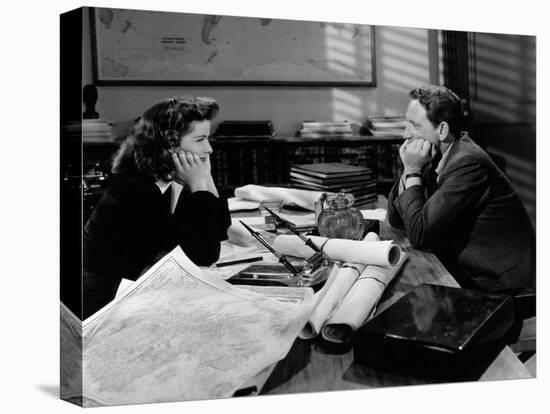 Woman Of The Year, Katharine Hepburn, Spencer Tracy, 1942-null-Stretched Canvas