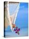 Woman on Hammock, Ari Atoll, White Sands Island-Angelo Cavalli-Premier Image Canvas