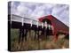 Woman on Roseman Bridge, Madison County, Iowa, USA-Bill Bachmann-Premier Image Canvas