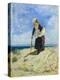 Woman on the beach, circa 1875-Giuseppe or Joseph de Nittis-Premier Image Canvas