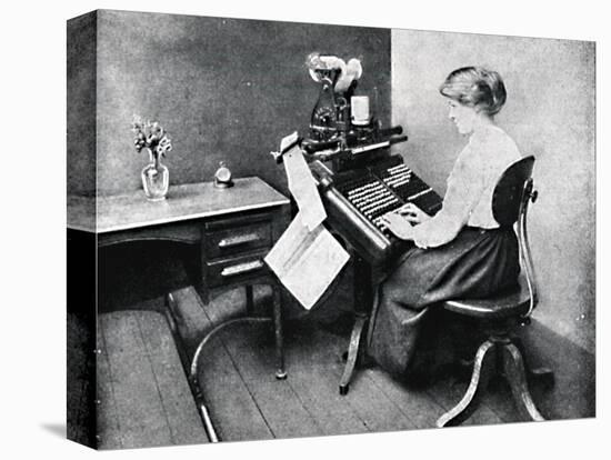 'Woman Operator on Monotype Keyboard', 1917-Unknown-Premier Image Canvas