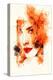 Woman Orange Face Illustration-null-Stretched Canvas