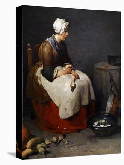 Woman Peeling Turnips, Ca. 1740-null-Premier Image Canvas