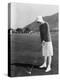 Woman Playing Golf-null-Stretched Canvas