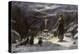 Woman Practicing Sorcery with Black Cats as Companions-null-Premier Image Canvas