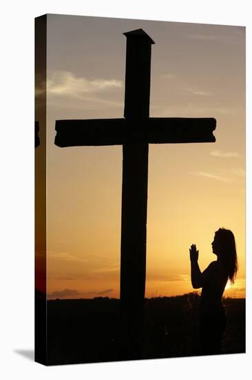 Woman Praying at Sunset, Cher, France, Europe-Godong-Premier Image Canvas