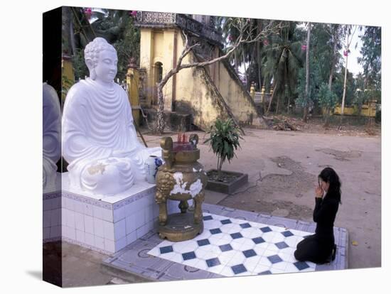 Woman Praying to Buddha, Vinh Trang Pagoda, My Tho City, Vietnam-Bill Bachmann-Premier Image Canvas