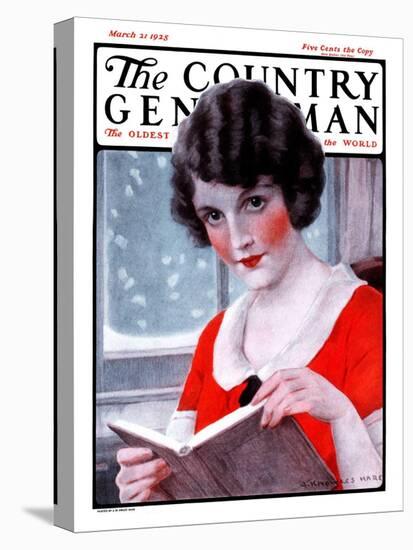 "Woman Reading Book," Country Gentleman Cover, March 21, 1925-J. Knowles Hare-Premier Image Canvas