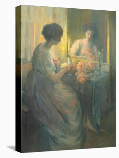 Woman Reading in Front of a Mirror-Hallie Champlin Hyde-Premier Image Canvas