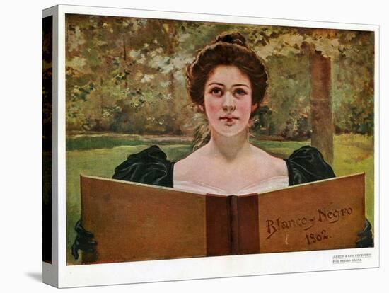 Woman Reading, Magazine Plate, Spain, 1902-null-Premier Image Canvas