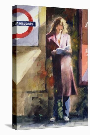 Woman Reading on Notting Hill Gate Platform-John Lidzey-Premier Image Canvas