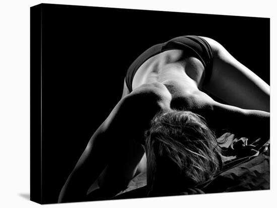 Woman's Back on Black Background-Antonino Barbagallo-Premier Image Canvas