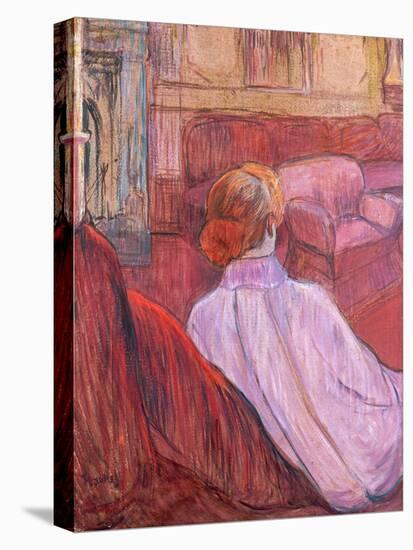 Woman Seated on a Red Settee-Henri de Toulouse-Lautrec-Premier Image Canvas