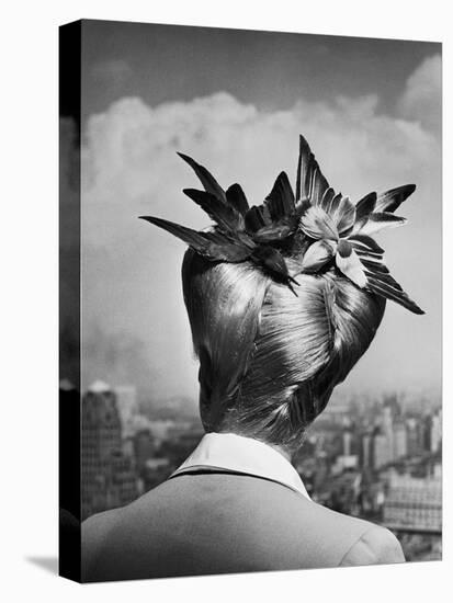 Woman Showing Her Fashionable Wartime Hairstyle Called Winged Victory-Nina Leen-Premier Image Canvas