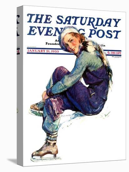 "Woman Skater," Saturday Evening Post Cover, January 21, 1933-Guy Hoff-Premier Image Canvas