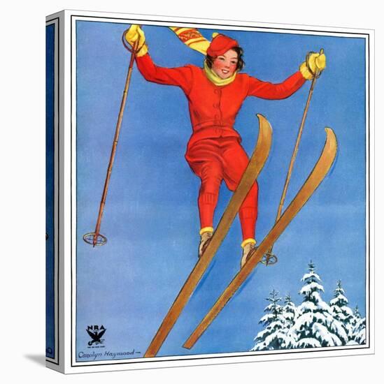 "Woman Ski Jumper,"January 1, 1934-Carolyn Haywood-Premier Image Canvas