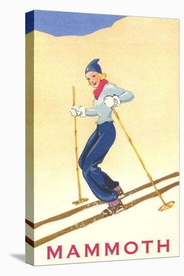 Woman Skiing Down Hill, Mammoth-null-Stretched Canvas